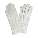 Original German army white leather parade gloves, mid-length, formal military surplus, durable and elegant design.