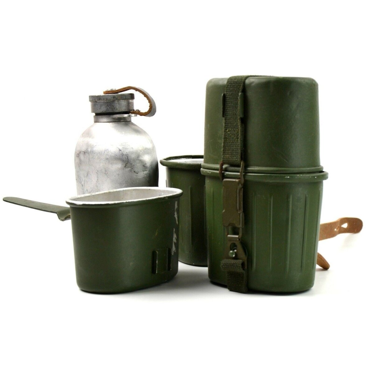 Original German Army Mess Kit Canteen Drinking Flask Water Bottle Cookware Army