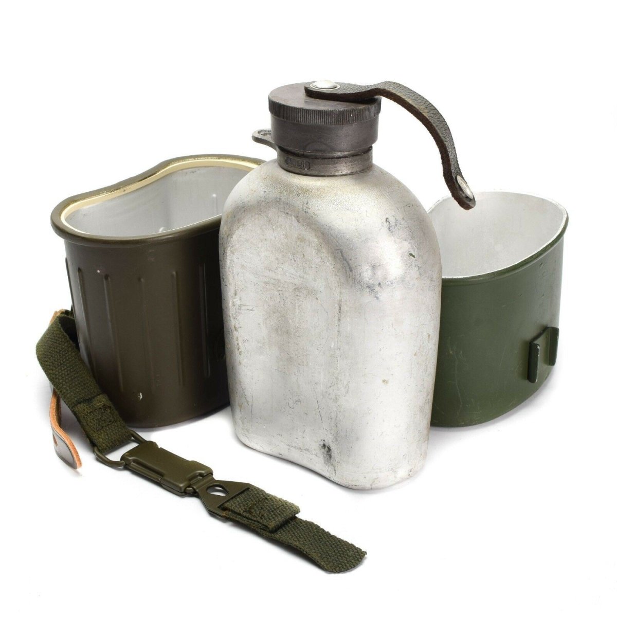 Original German Army Mess Kit Canteen Drinking Flask Water Bottle Cookware Army