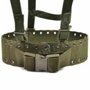 Original German army tactical belt with Y-strap harness, adjustable cordura nylon webbing for secure gear carry