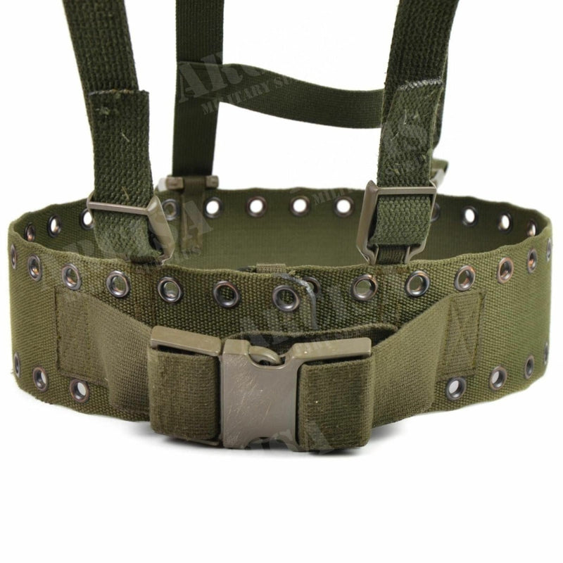 Original German army tactical belt with Y-strap harness, adjustable cordura nylon webbing for secure gear carry