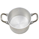 German military aluminum 2-liter camping pot with handles, durable and lightweight for hiking and outdoor cooking.