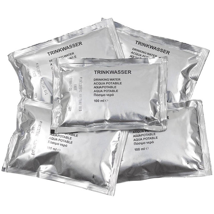 Original German Military Emergency Drinking Water 5 x 100ml Long Shelf Life - GoMilitar