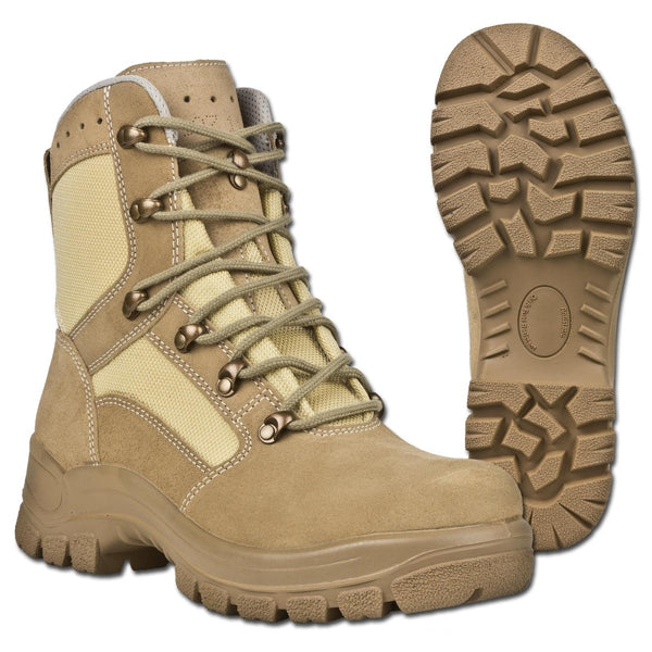 Original German military tactical khaki boots with waterproof rubber soles and durable lace closure design
