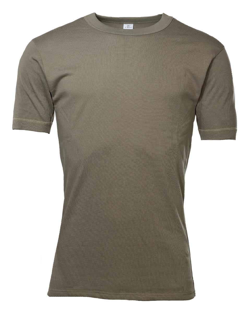 Original German Military Thermal Undershirt Cotton Short Sleeve Surplus Olive