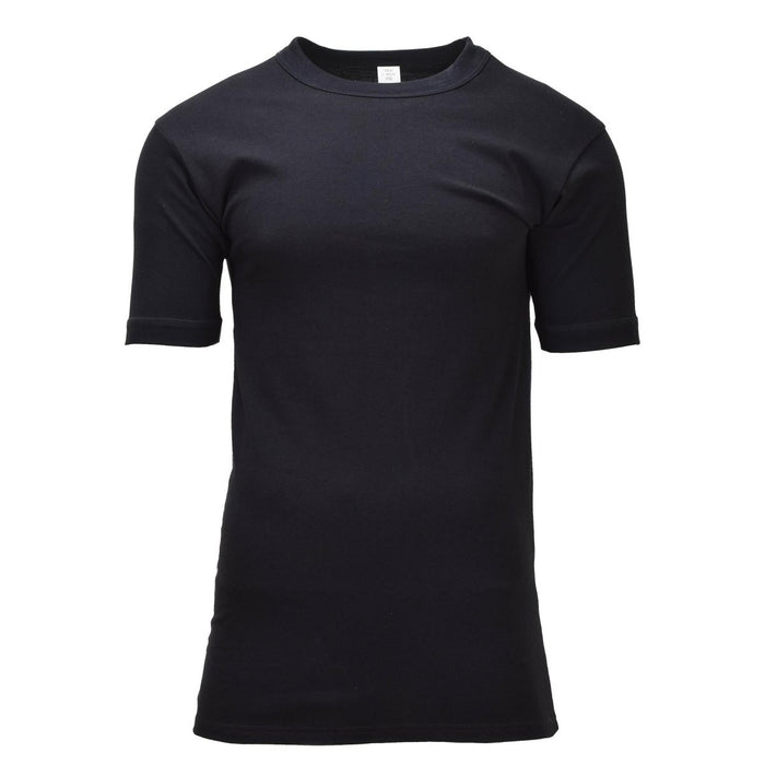 German Military Undershirt Short Sleeve Army Issued Surplus Black made of breathable cotton for comfort and durability