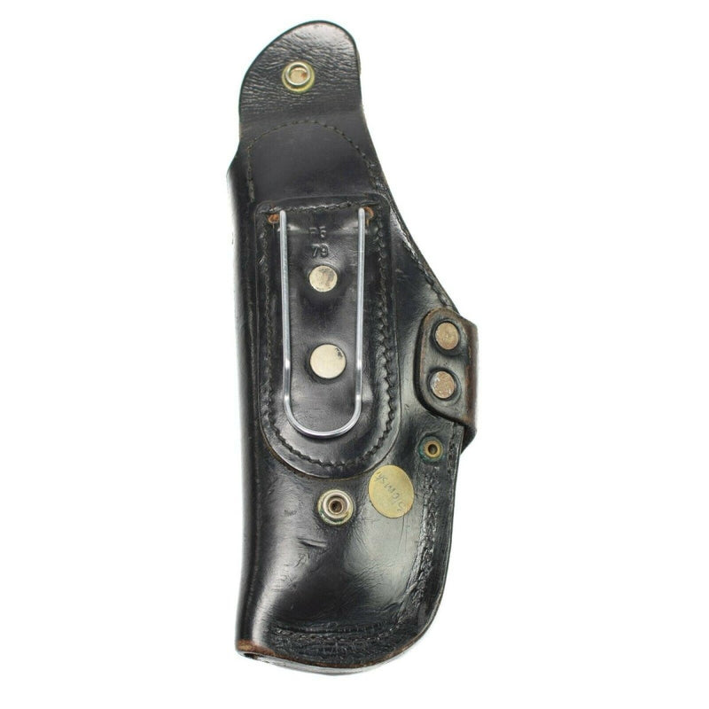 Original German police pistol holster black leather holder - GoMilitar