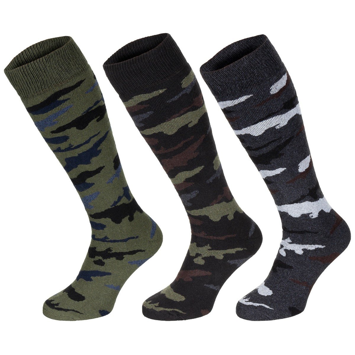 Original Italian Military Esercito Winter Socks Long High 3 Pack Camouflage