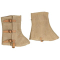 Original Italian Military Gaiters Canvas Leather Inserts Army Surplus Khaki