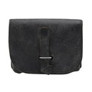 Original Italian Military Magazine Pouch Leather Metal Buckles small Black - GoMilitar