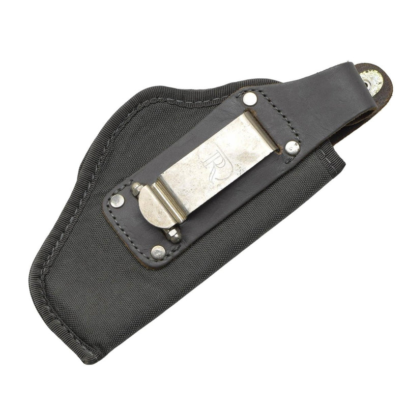 Original Italian Military Pistol Holster Snap Button Closure Leather Gray