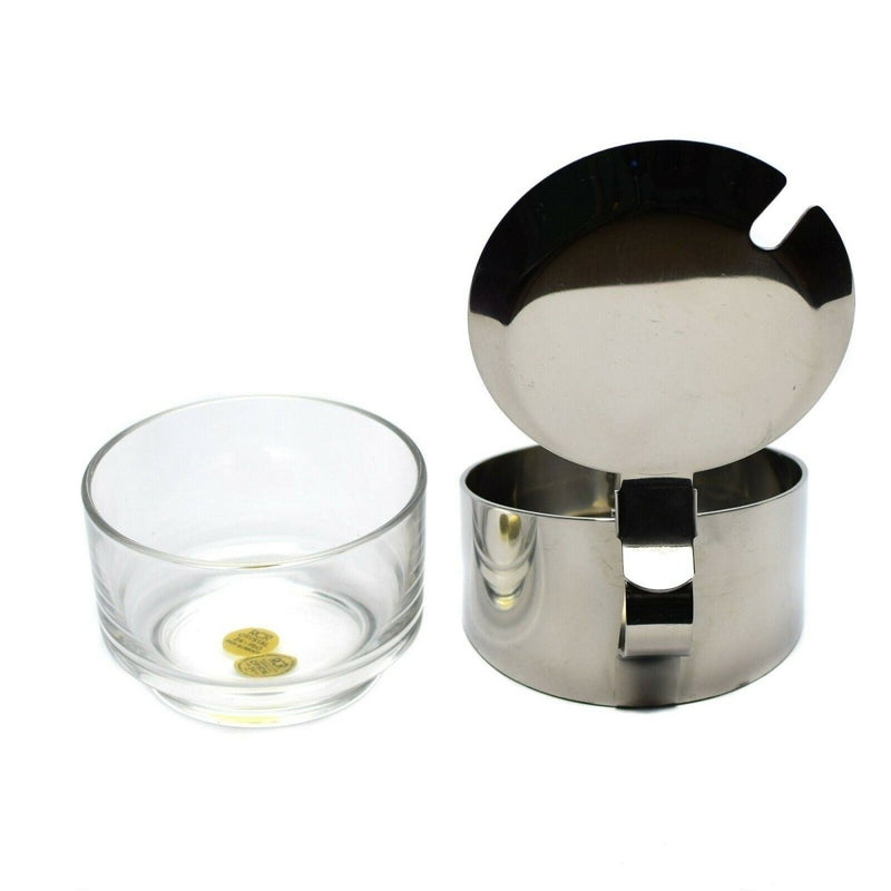 Original Italian Military Stainless Steel Glass Cheese Storage Container - GoMilitar