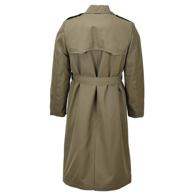 Original Italian military women trench coat olive long with belt liner army NEW