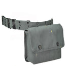 Original Italian police pistol belt holster with ammo pouch and adjustable waist system in durable gray fabric