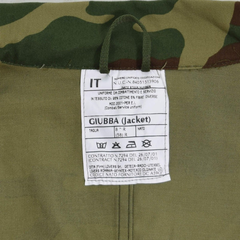 Original Italy military combat jacket lightweight woodland camo army surplus NEW