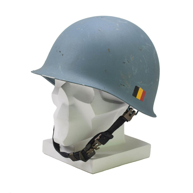 Original Military Belgian Steel Helmet M51 tactical combat inner pvc Light Blue - GoMilitar