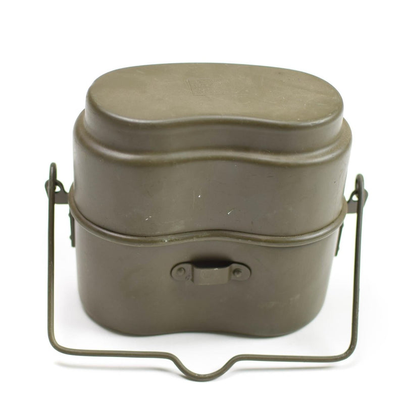 Original Polish Army mess kit Aluminum military bowler pot vintage camping Olive