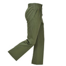 Original Polish Military Dress Pants Durable Field Trousers Army OD Green side view showing pleated design and reinforced belt loops