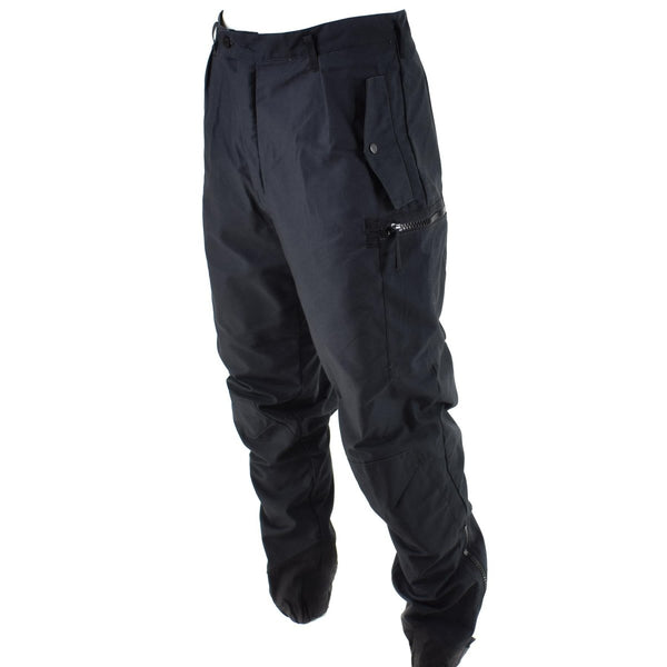 Black Swedish Army M90 thermal field combat trousers designed for warmth, durability, and flexibility in extreme cold.
