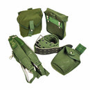 Original Swedish army Webbing rig system 304 tactical belt with H-straps suspenders and multiple green pouches for gear storage