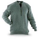 Original Swiss army M74 pullover grey virgin wool sweater with quarter-zip and elastic cuffs for warmth and durability