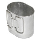 Vintage Swiss Army aluminum butterfly handle mess cup for military surplus canteen set camping or outdoor use
