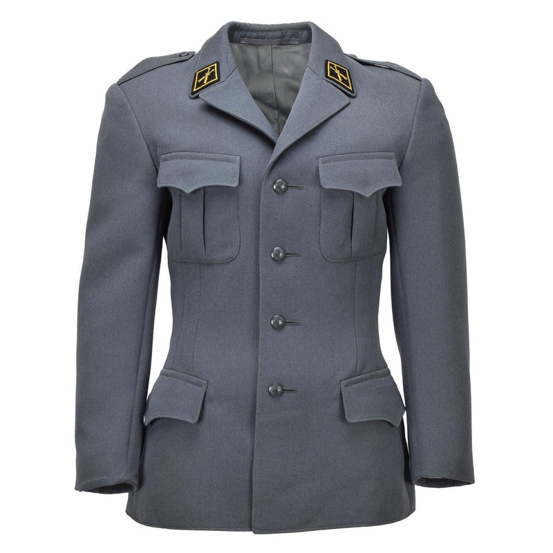 Original Swiss Military Formal Jacket 4 Pocket Design Shoulder Epaulettes Gray