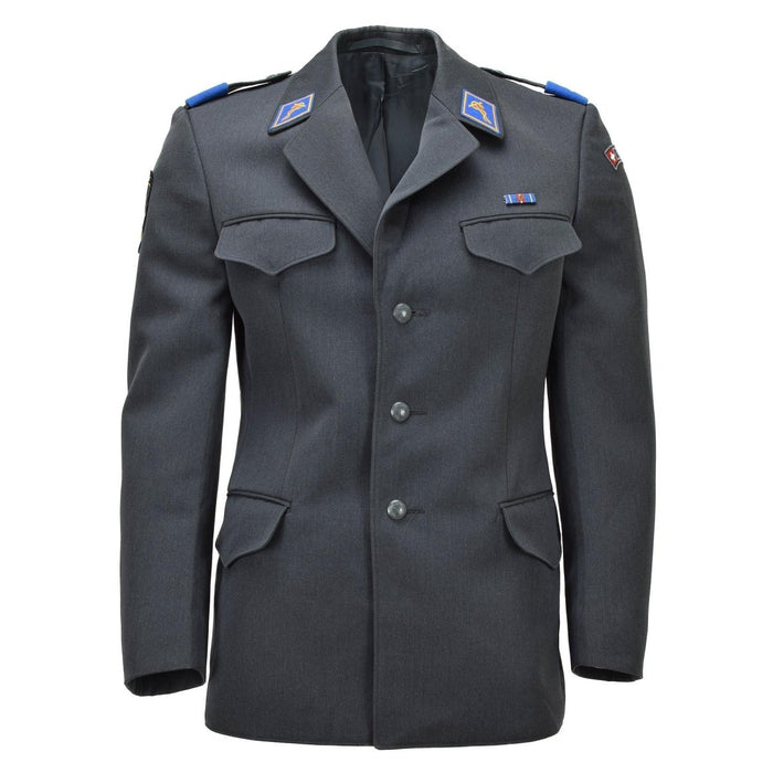 Original Swiss Military Formal Jacket Vintage 4 Pocket Design Dark Gray - GoMilitar