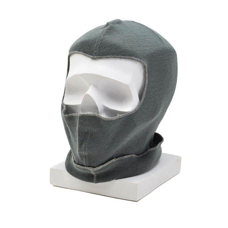 Original Swiss military wool balaclava lightweight warm winter mask elastic Gray - GoMilitar
