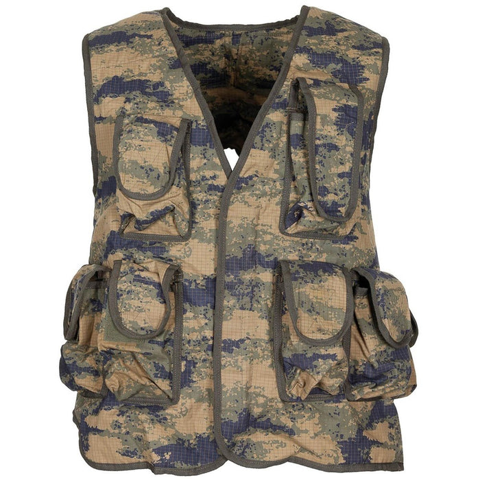 Original Turkish Military Vest 8 Attached Pockets Shoulder Padding M2018 Camouflage, Suplus Field Vests - GoMilitar