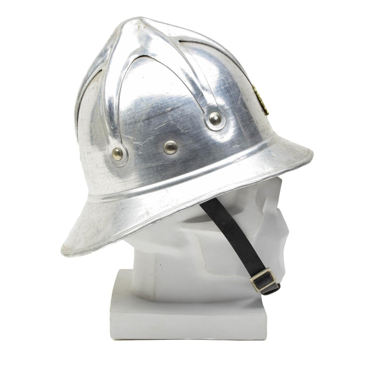 Original Yugoslavia military gray aluminum fireman helmet red start badge army