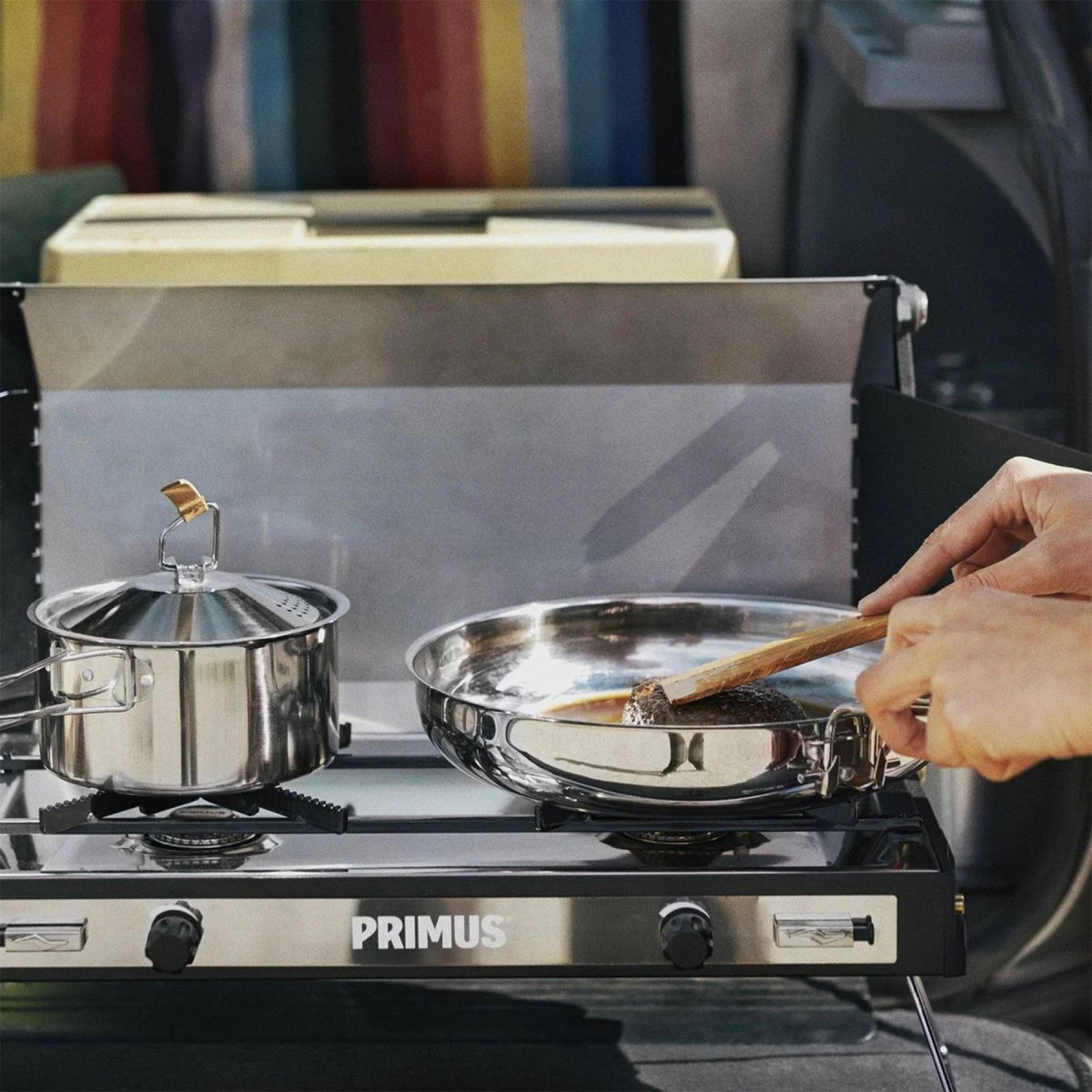 Primus Campfire Cookset S Stainless Steel Camping Cookware Pot Pan Set Bag