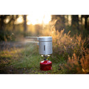 Primus Essential Trek Pot 1 liter lightweight cooking set with ceramic coating on portable camping stove outdoors
