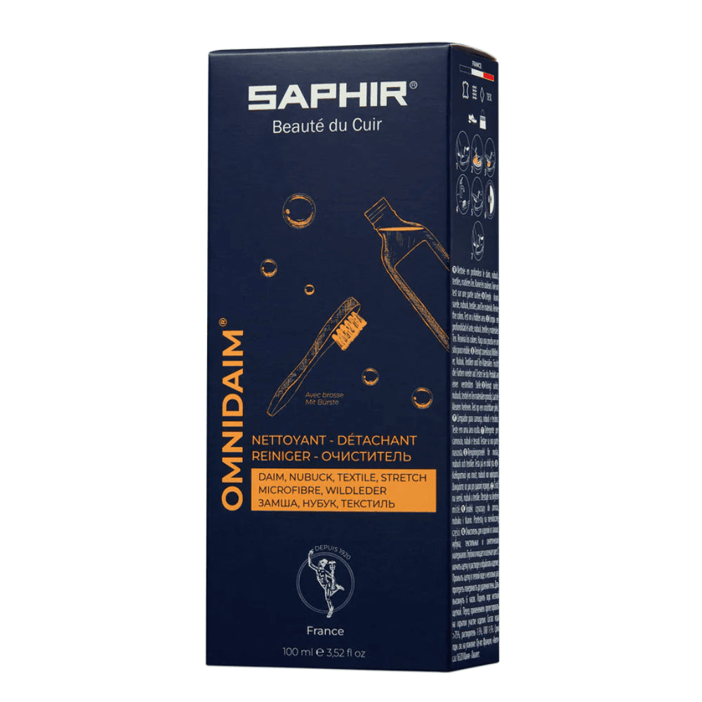 Saphir Omnidaim Suede Nubuck Shoe Cleaner 100ml Neutral Brush Included