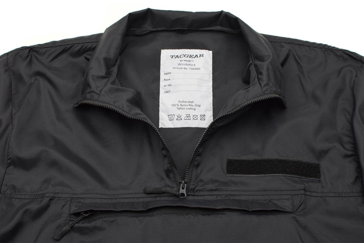 TACGEAR Brand wind shirt black lightweight camping hiking outdoor ripstop smock