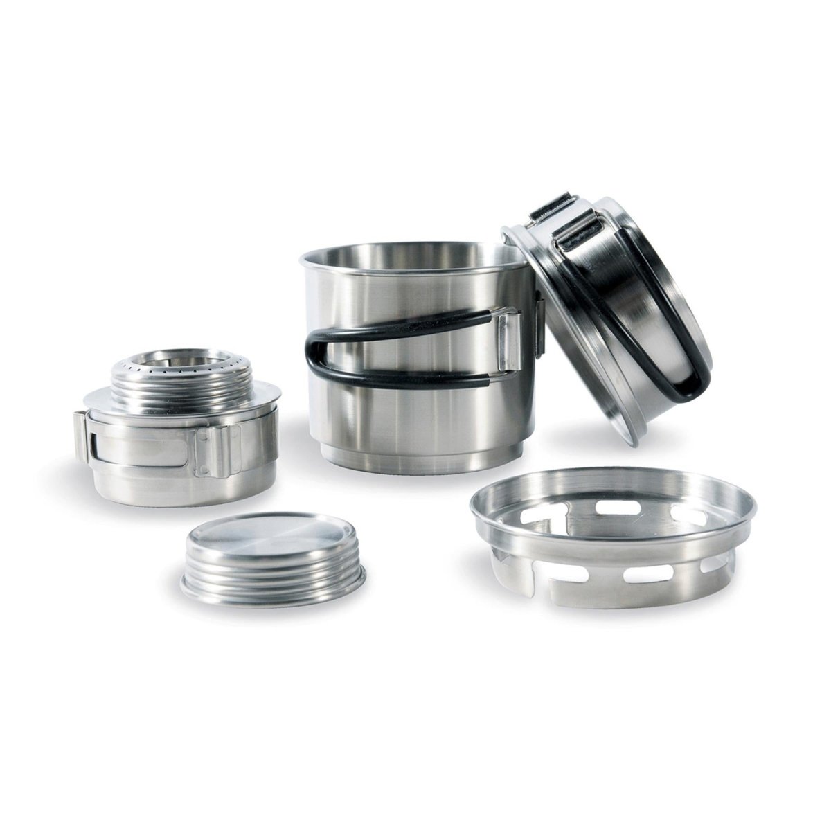 Tatonka Alcohol burner stove set outdoor cooking kit stainless steel pot stand