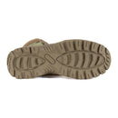Durable slip-resistant rubber sole of Teesar Multicam tactical hunting and hiking boots showing tread pattern.