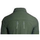 Back view of TEXAR long-sleeve slim fit military shirt showing breathable fabric design and reinforced stitching.