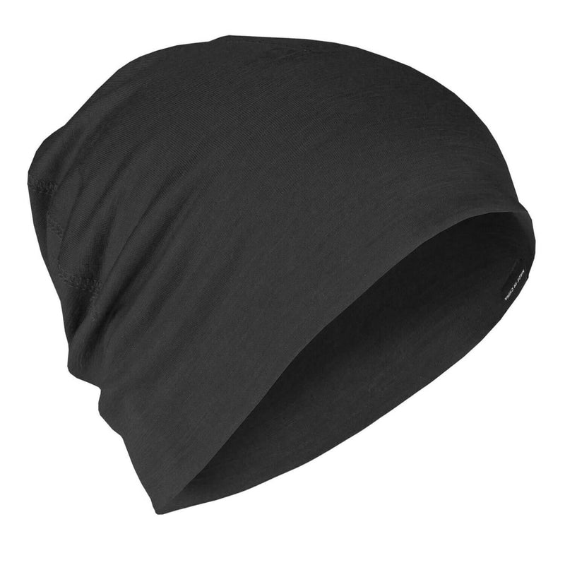 black Merino wool beanie