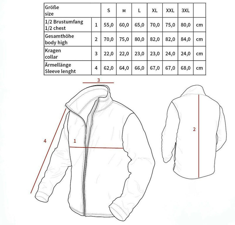 tactical shirts sizing chart