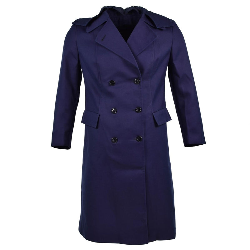 Genuine French Military Coat Army Trench coat dark Blue women's jacket