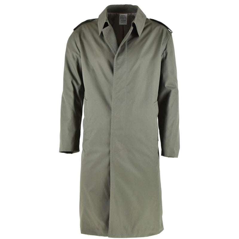 single breasted rain coat olive