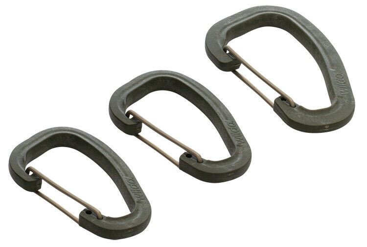 Wildo Accessory Carabiner Set OD 3pcs Lightweight sturdy clips olive