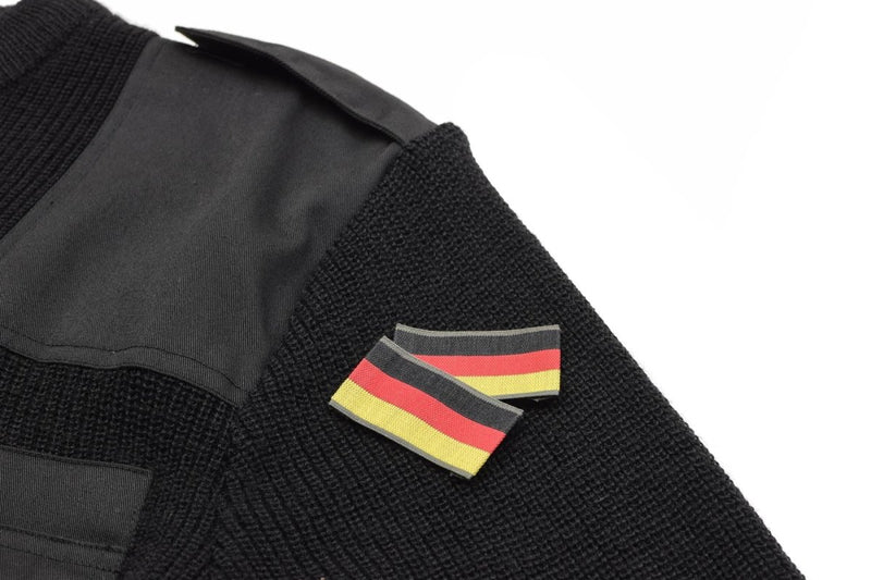 Mil-Tec brand Men Sweater German pullover Commando Jumper Black sweater Wool German flag patch