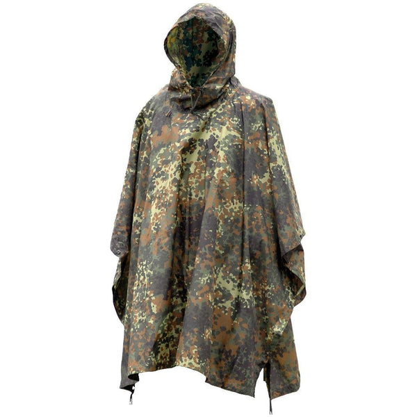 Military style poncho Flecktarn camo