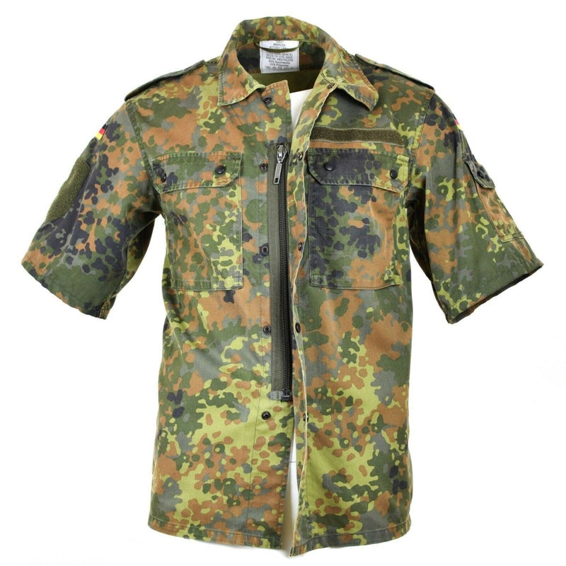 Original German army shirt zipped flecktarn camouflage short sleeves combat BW Army issue